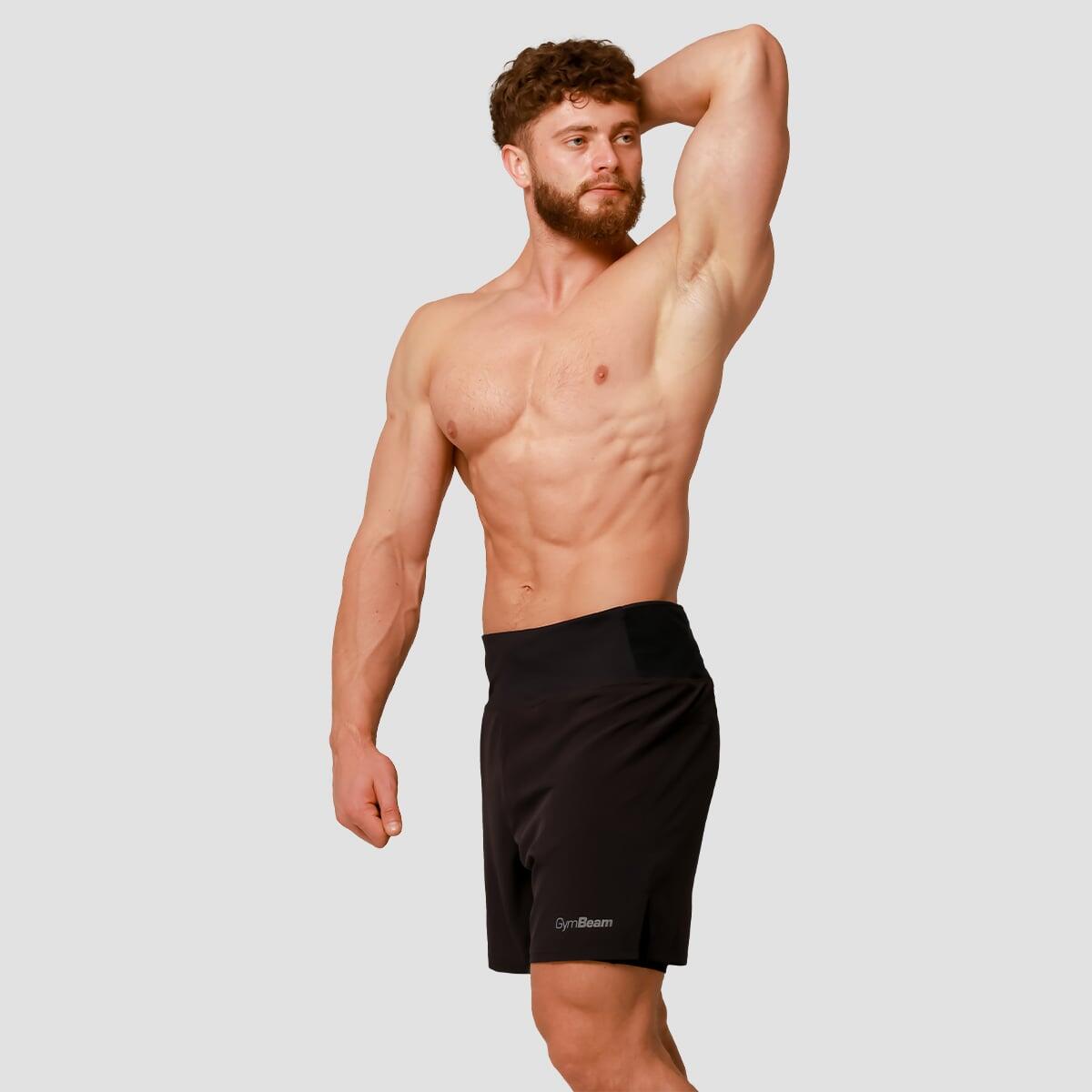 Pantaloncini uomo running slim neri Pulse 4/7