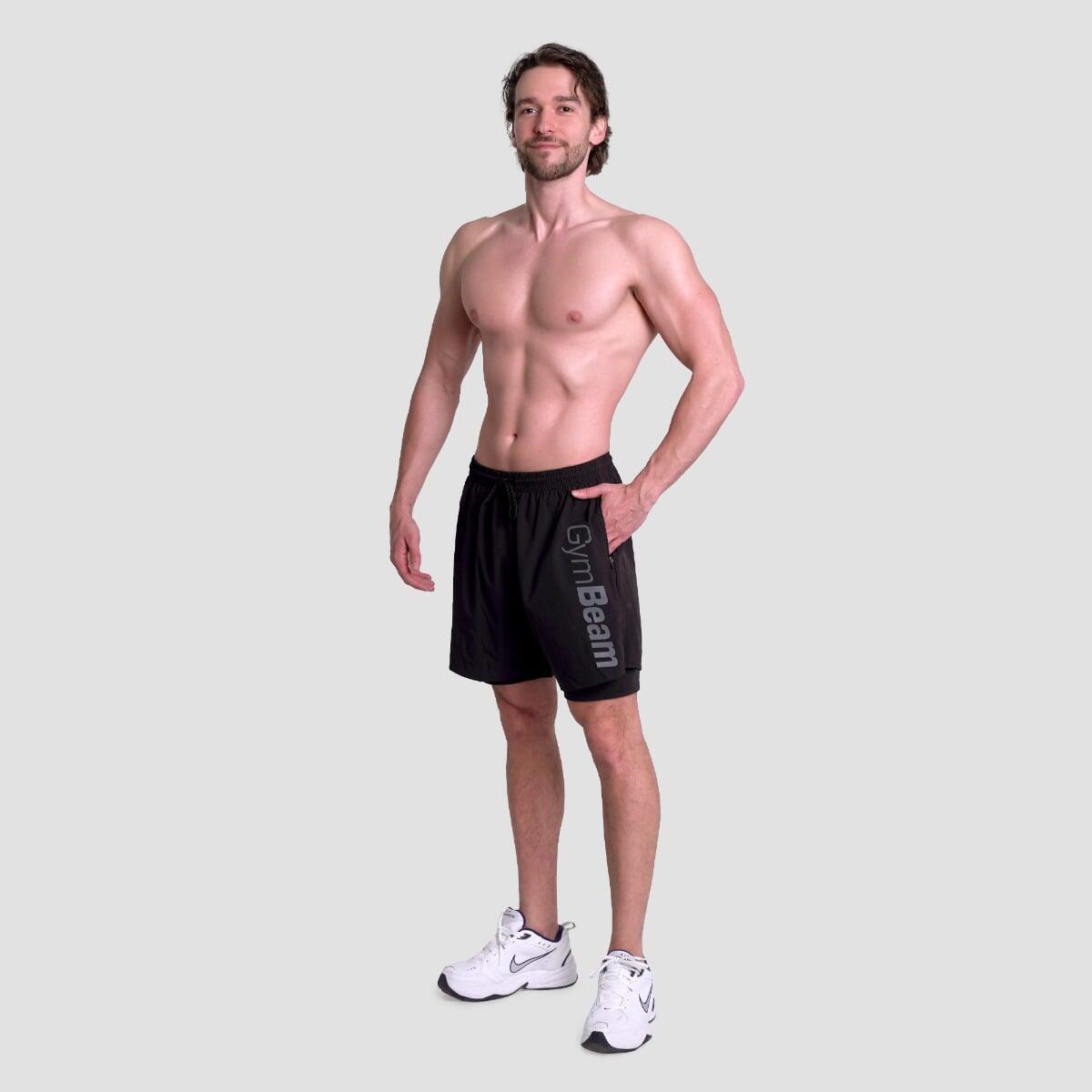 Szorty męskie fitness 2w1 czarne Essence 6/7