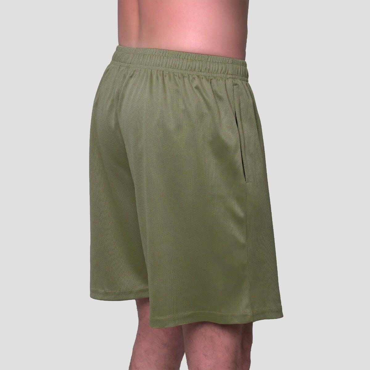 Pantaloncini uomo palestra con zip verdi Essence 4/7