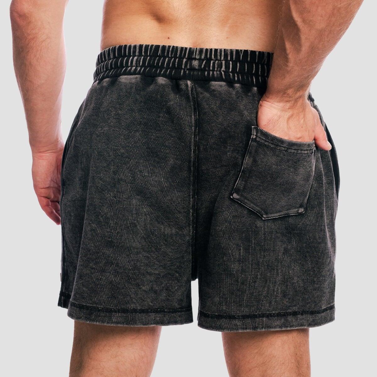 Pantaloncini uomo palestra oversize neri Aura 3/7