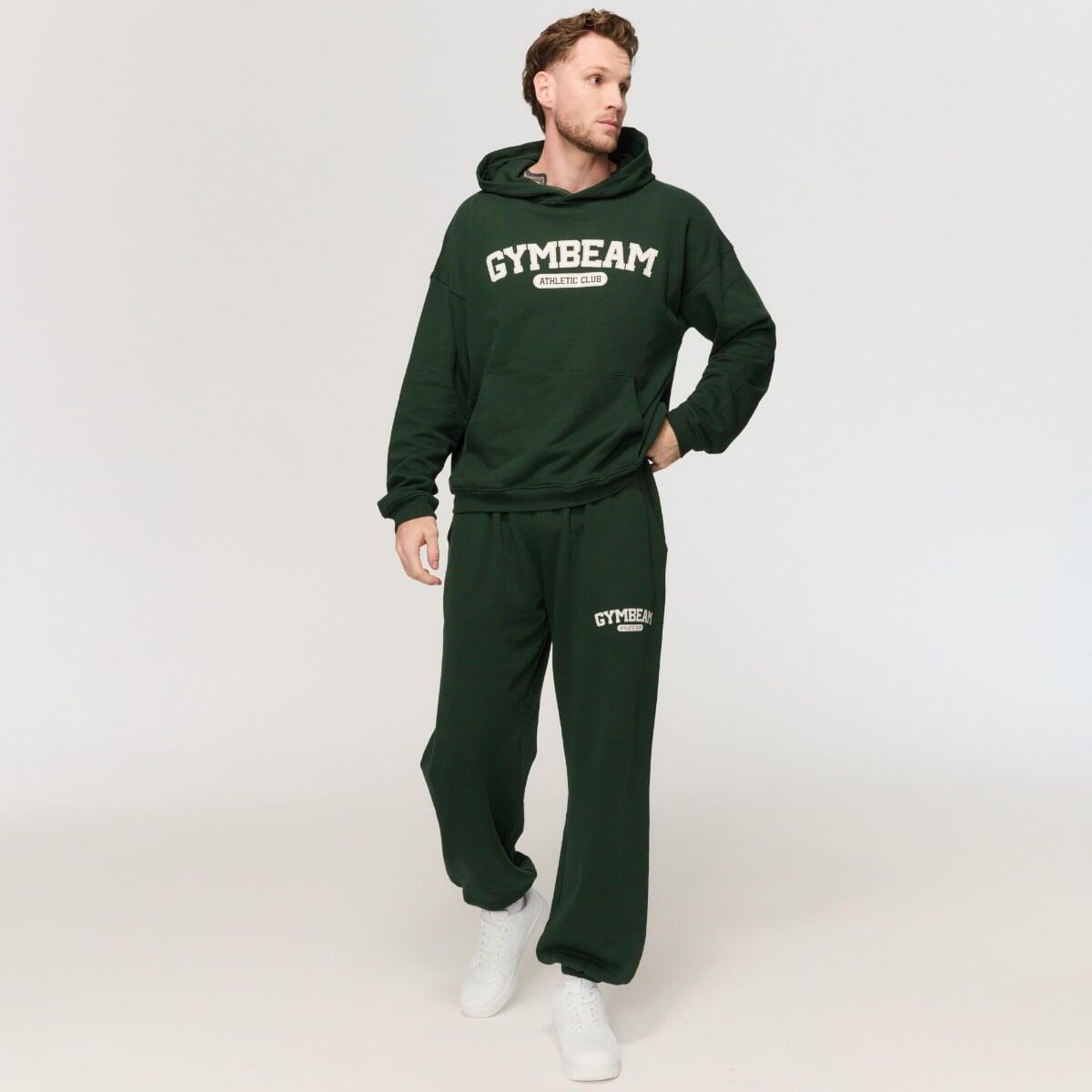 Pantaloni uomo oversize pesanti verdi Varsity 3/4