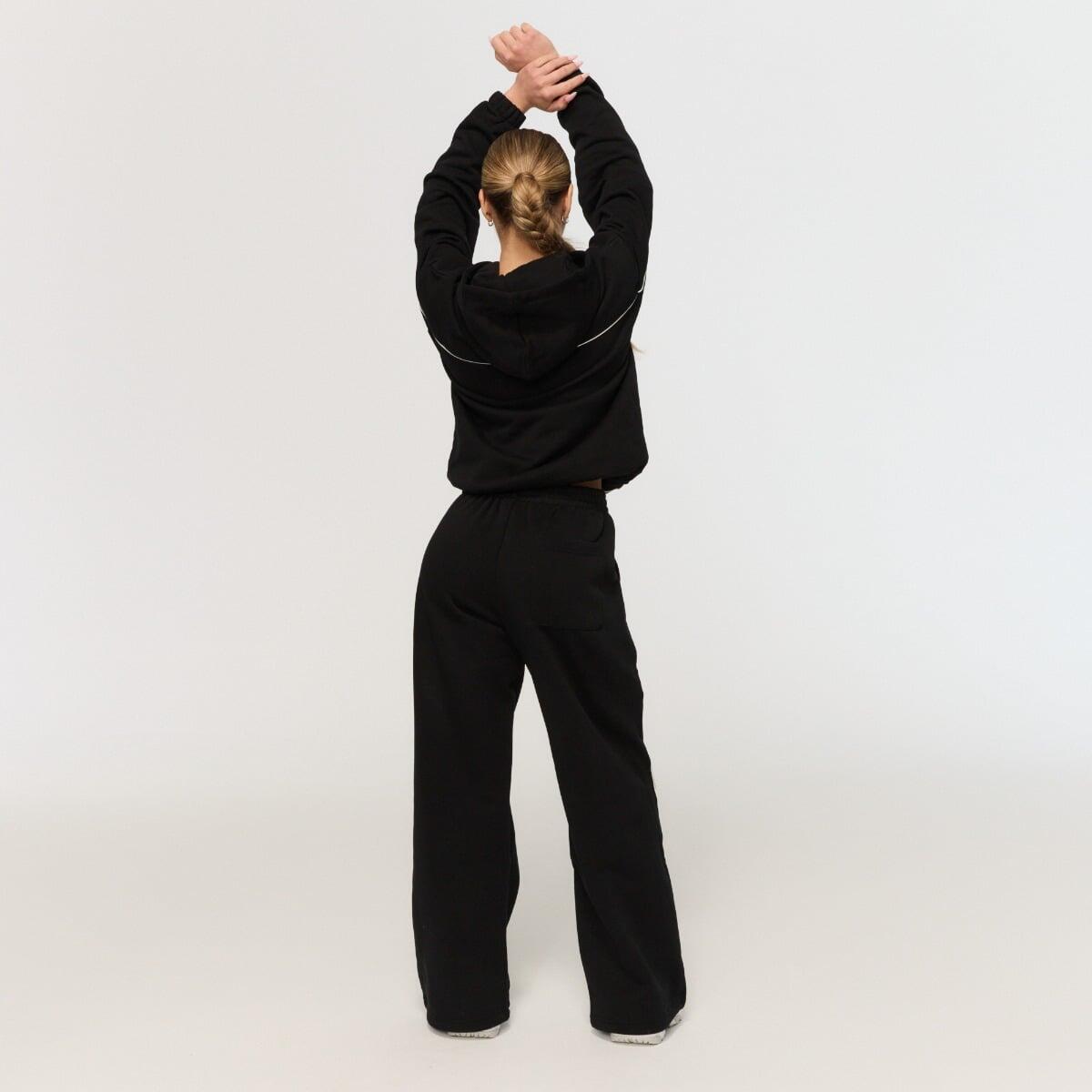 Spodnie dresowe damskie fitness oversize czarne Varsity 2/4