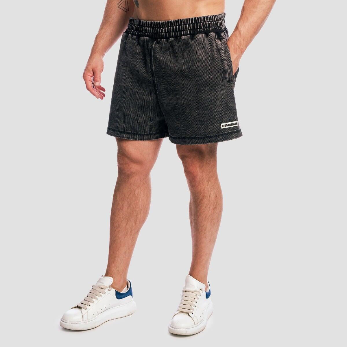Pantaloncini uomo palestra oversize neri Aura 2/7