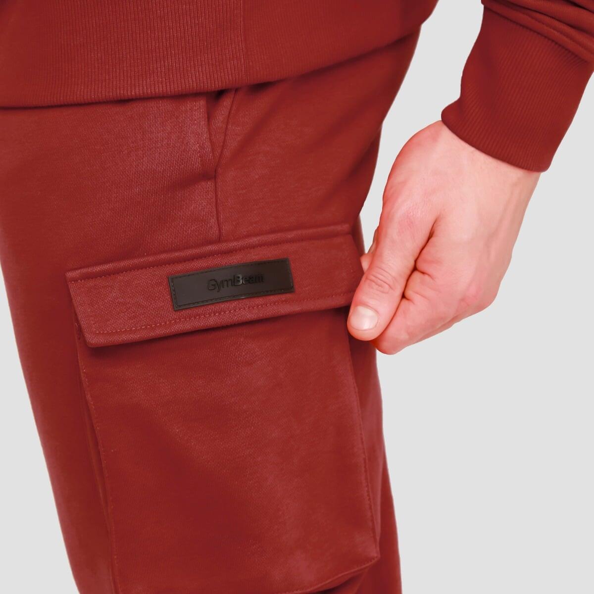 Pantaloni uomo tempo libero con tasche rossi Utility 2/7
