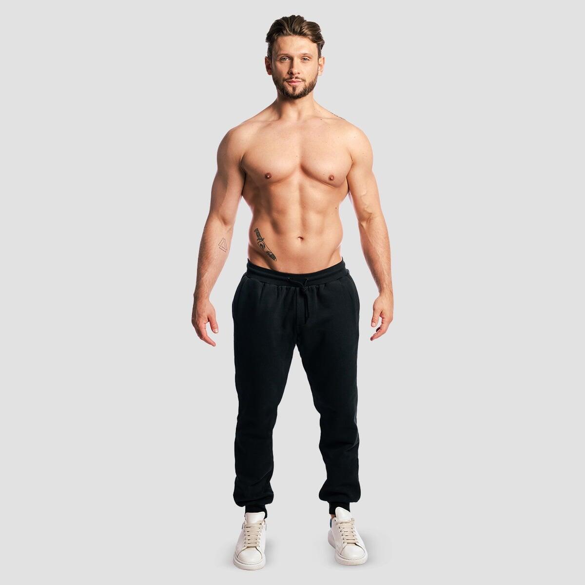 Pantaloni uomo palestra oversize neri Base 5/7