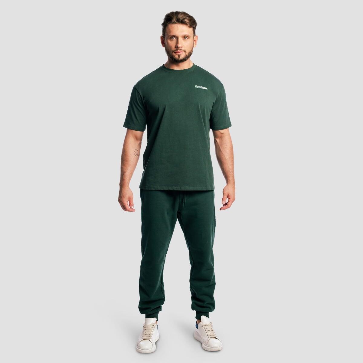 Spodnie męskie fitness oversize ze sznurkiem zielone Base 5/7