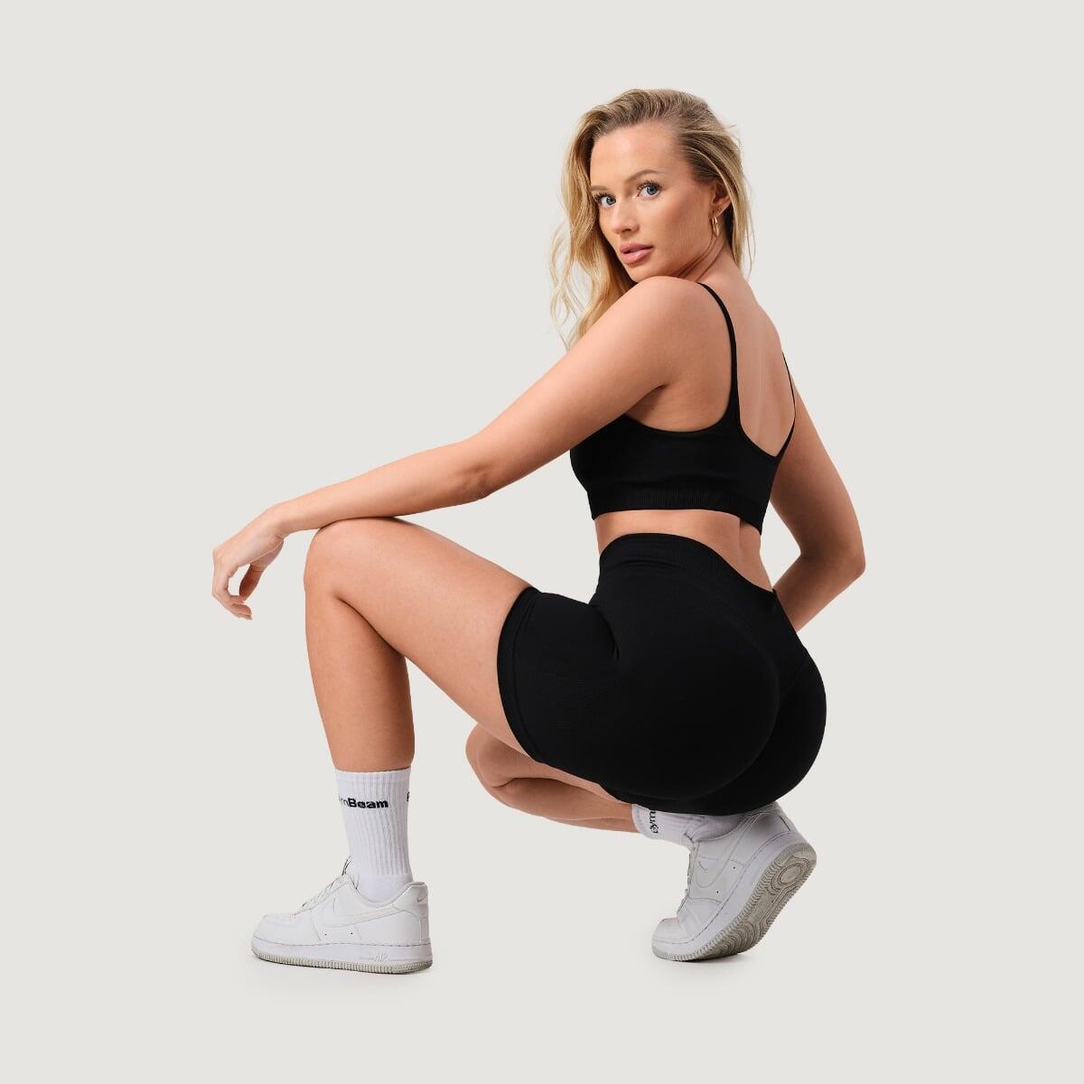 Pantaloncini donna fitness slim neri NEO 6/7