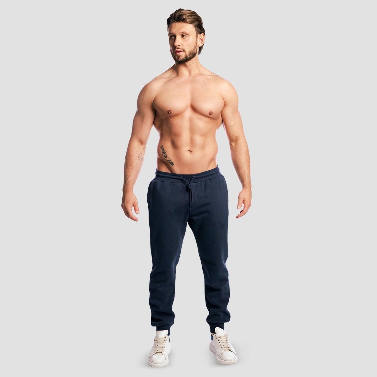 Pantaloni uomo palestra oversize blu Base 5/7