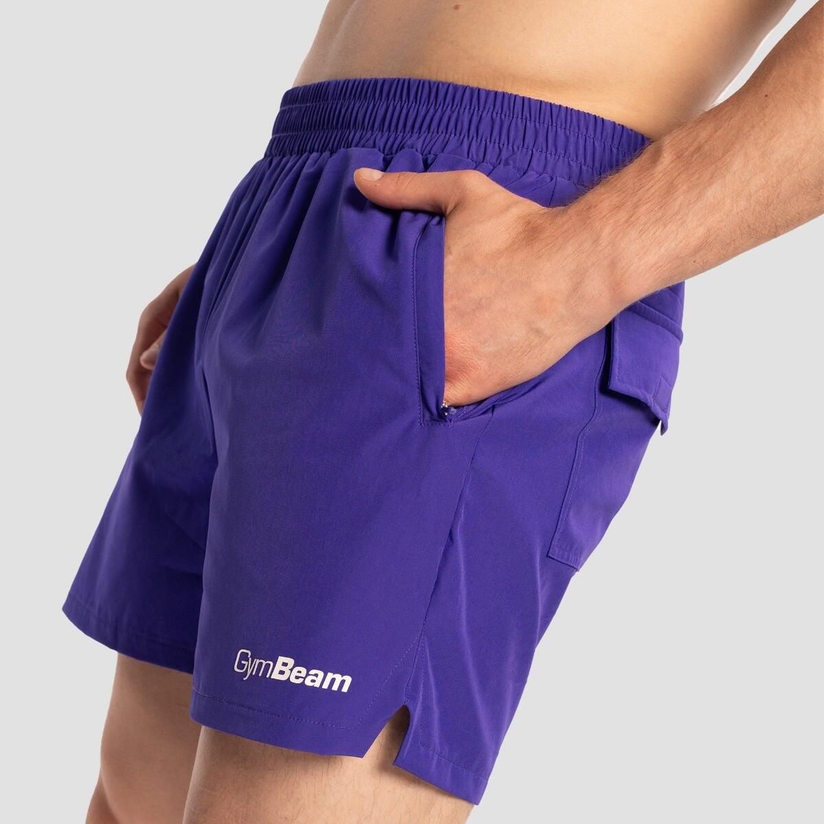 Pantaloncini uomo palestra con zip viola TRN 2/7
