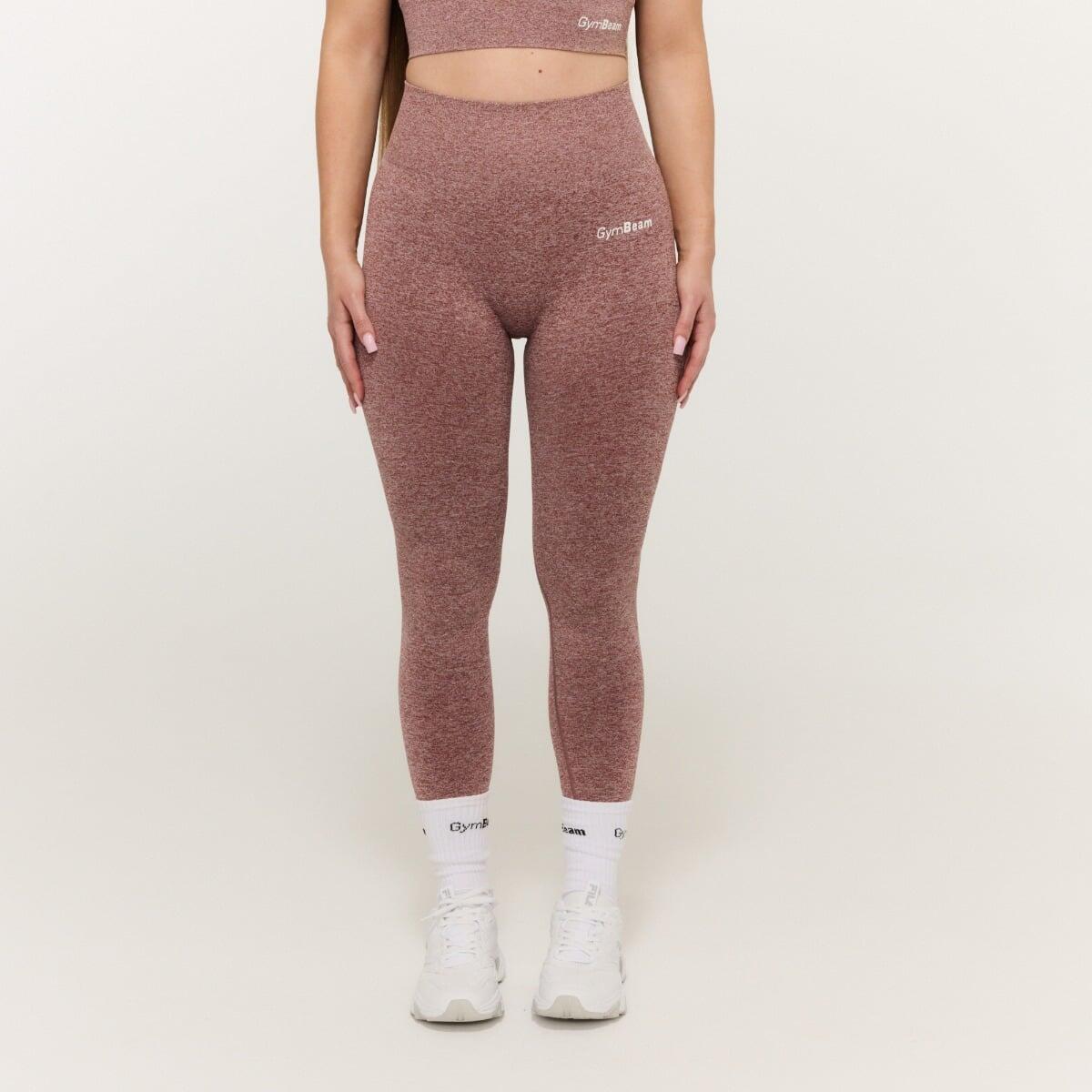 Legginsy damskie fitness bezszwowe z wysokim stanem malwowe FLO 3/7