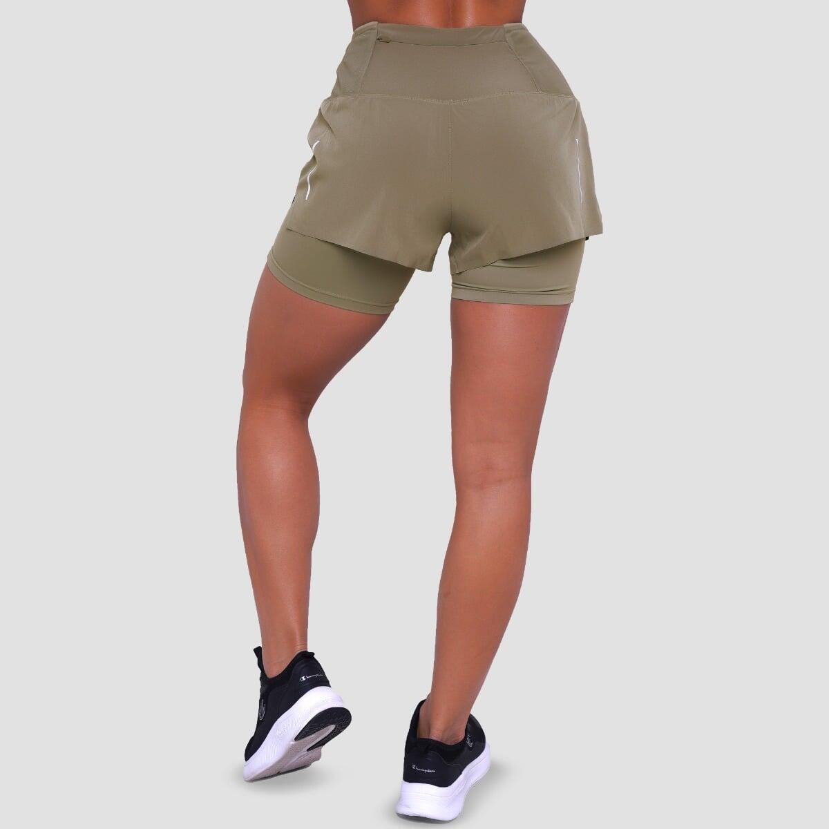 Pantaloncini donna running slim verdi Pulse 3/7