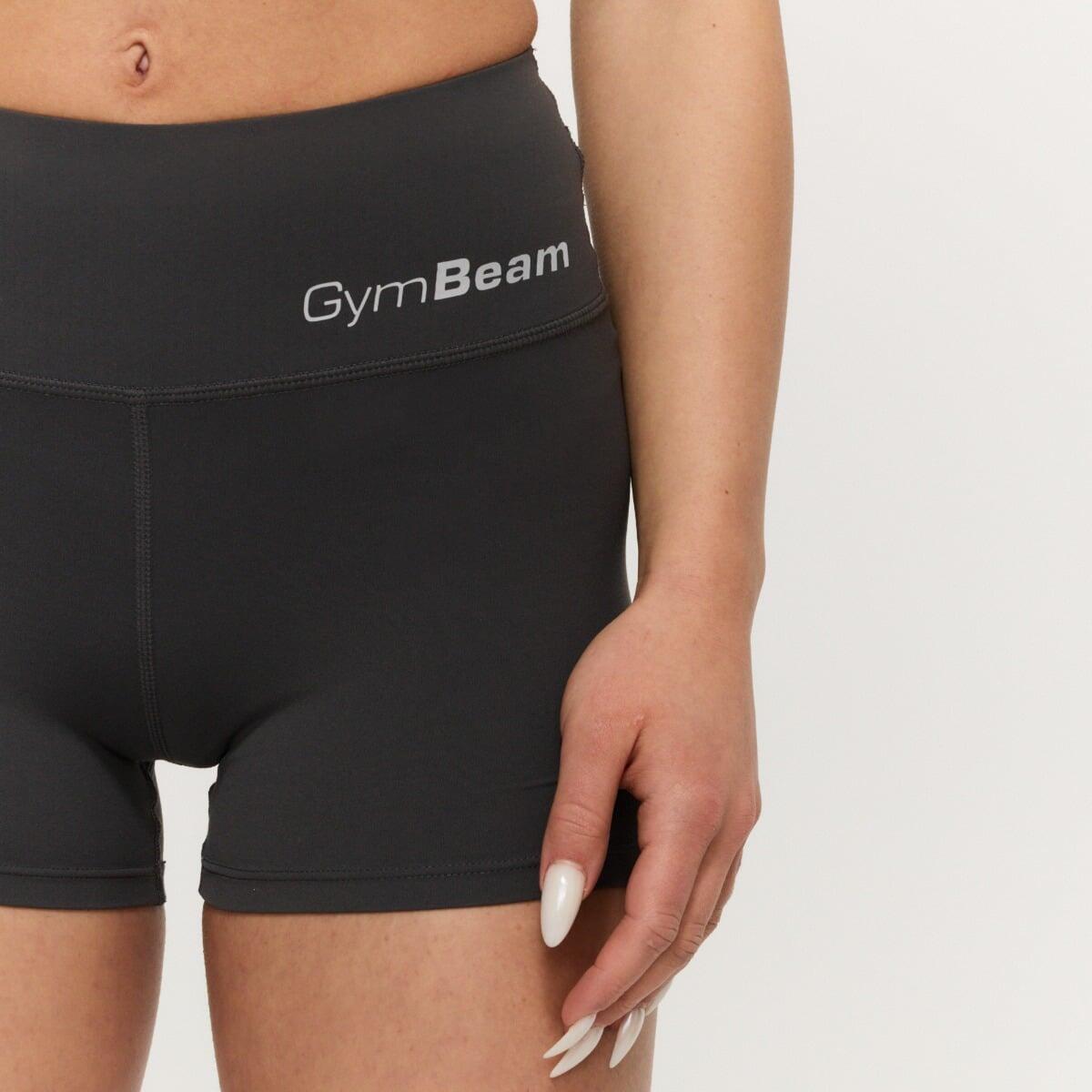 Spodenki damskie fitness slim z wysokim stanem BEAT Charcoal 3/7