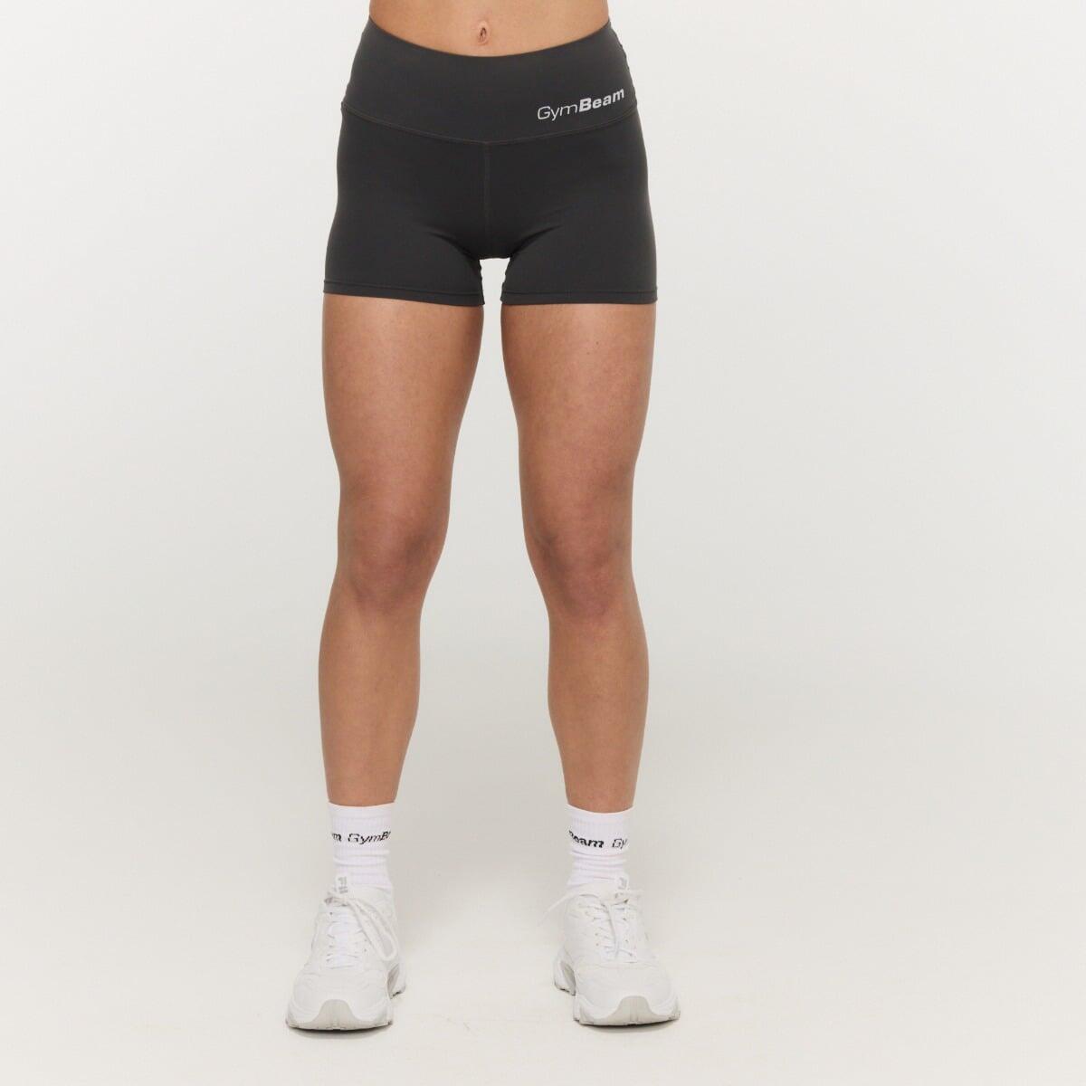 Spodenki damskie fitness slim z wysokim stanem BEAT Charcoal 2/7