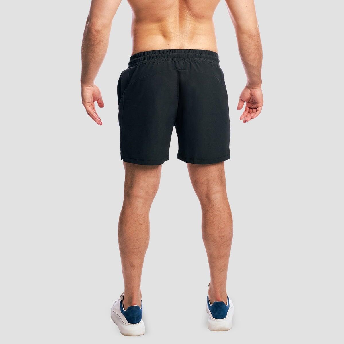 Szorty męskie fitness regular z kieszeniami czarne Base 3/7
