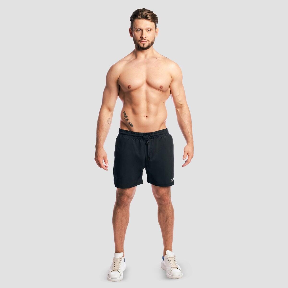 Szorty męskie fitness regular z kieszeniami czarne Base 5/7