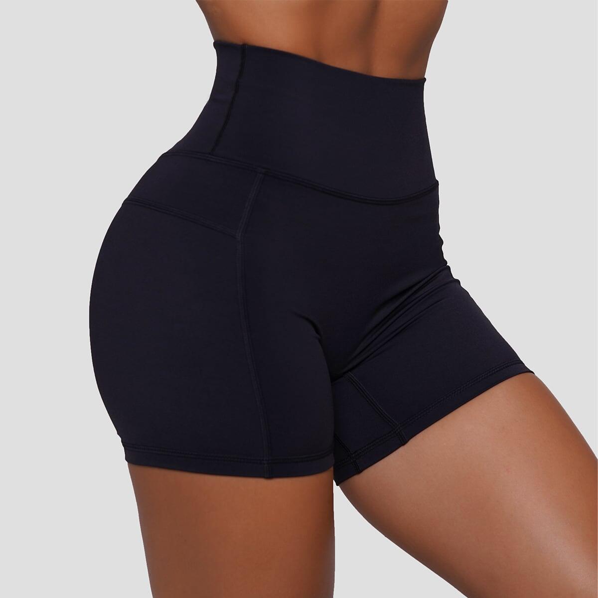 Pantaloncini donna fitness slim neri FIT 4/7