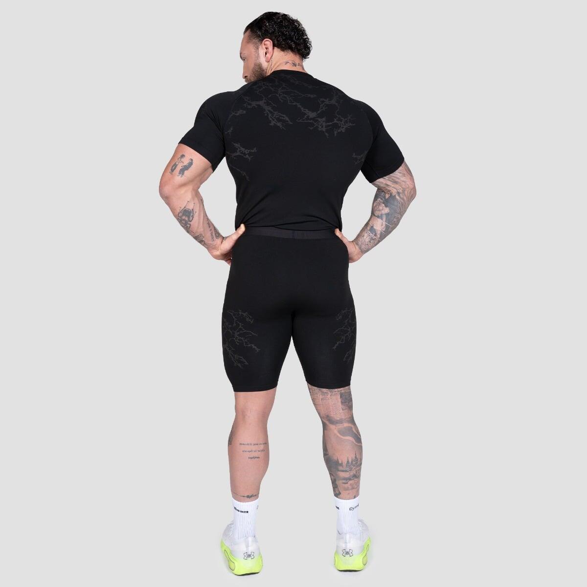 Pantaloncini uomo palestra slim neri Seamless Static 5/7