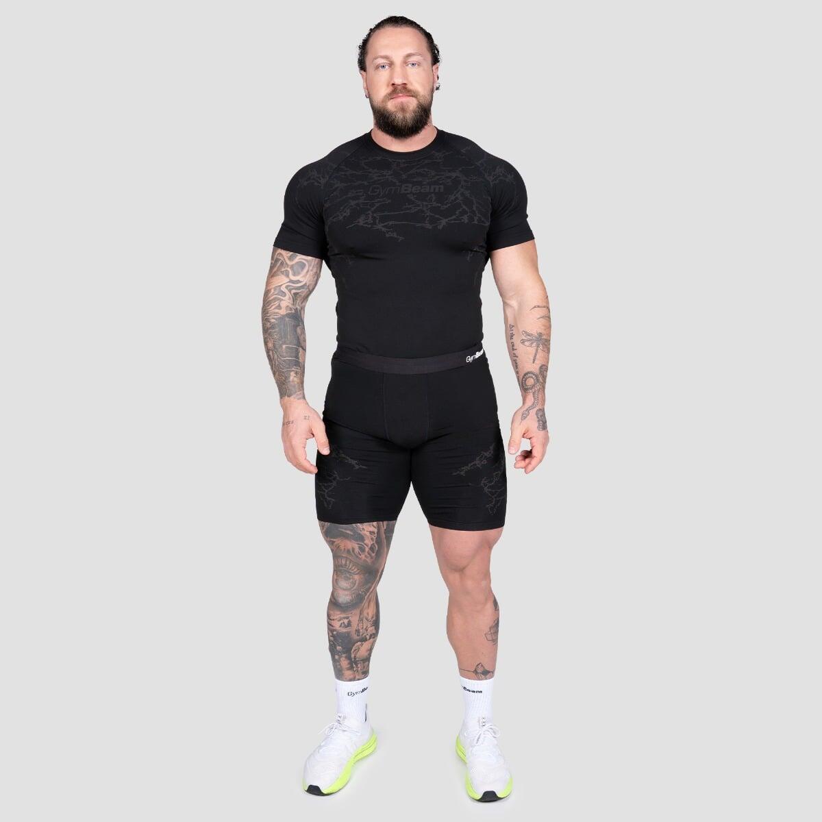 Pantaloncini uomo palestra slim neri Seamless Static 4/7