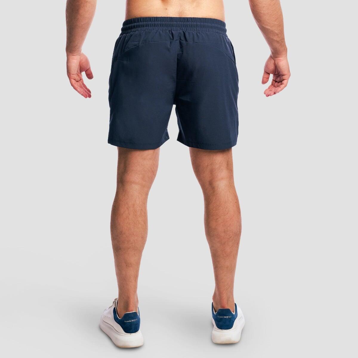 Pantaloncini uomo palestra traspiranti blu Base 3/7