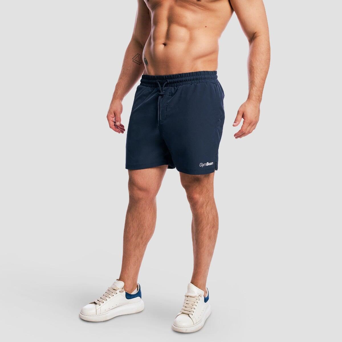 Pantaloncini uomo palestra traspiranti blu Base 4/7