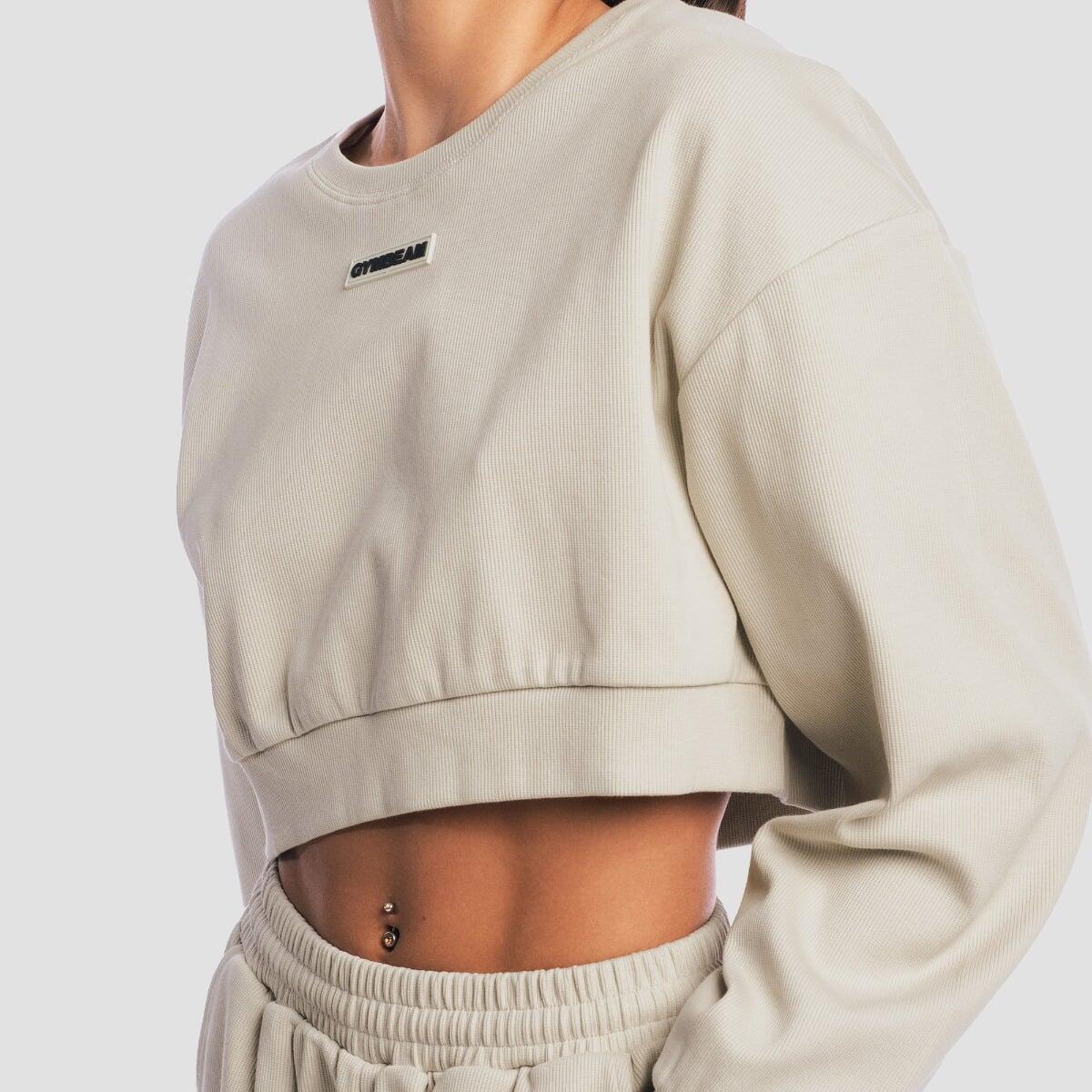 Felpa donna cropped grigia Aura 2/7