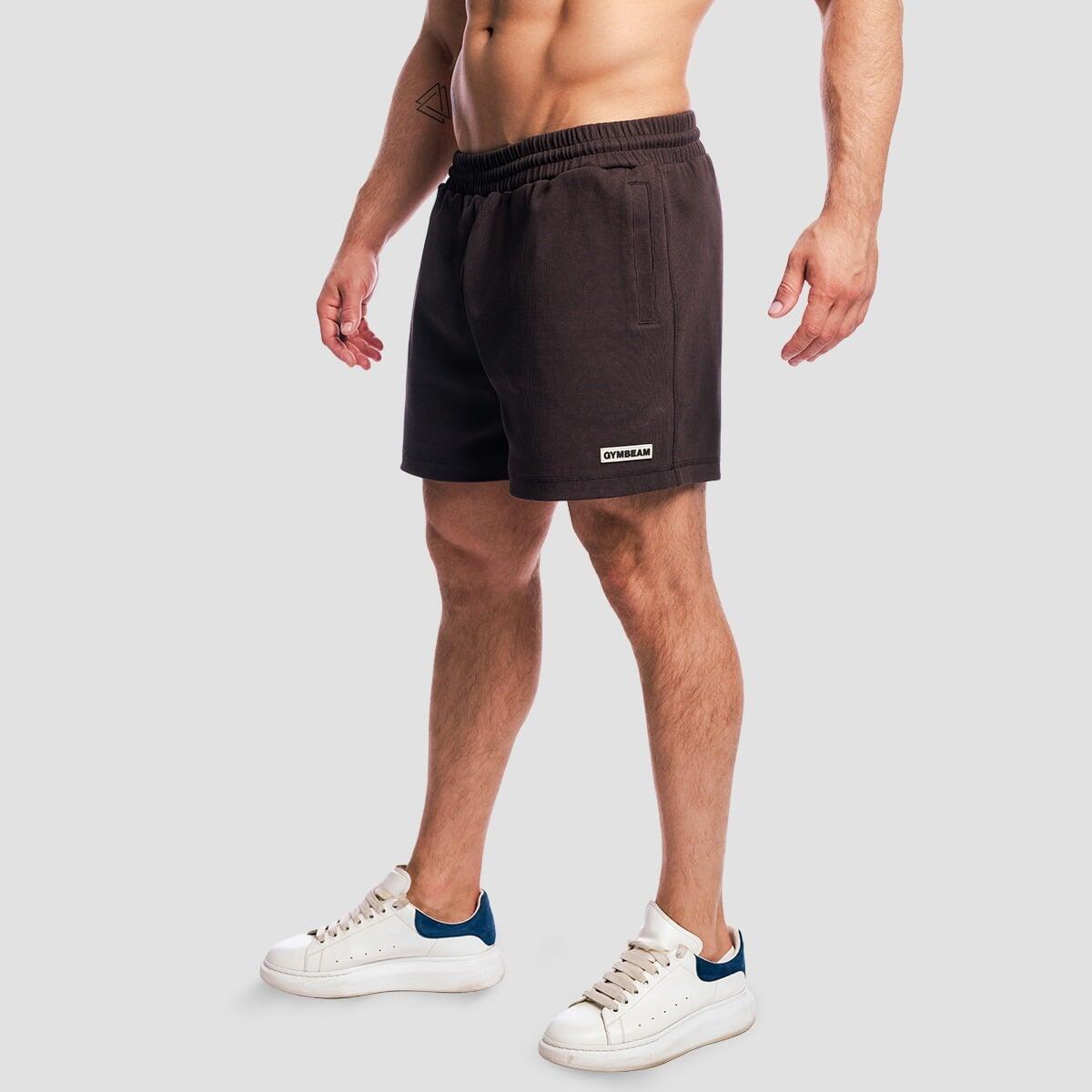Szorty męskie fitness oversize brązowe Aura 4/7