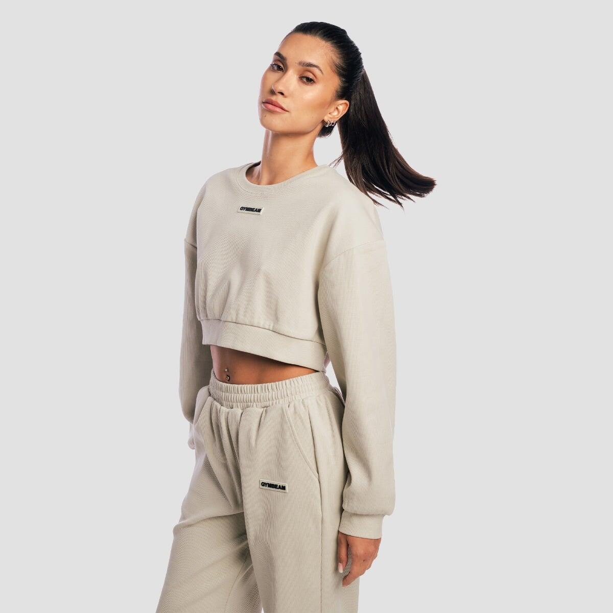 Felpa donna cropped grigia Aura 4/7