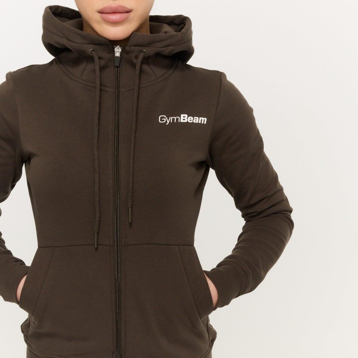 Felpa donna con zip marrone Limitless 2/7