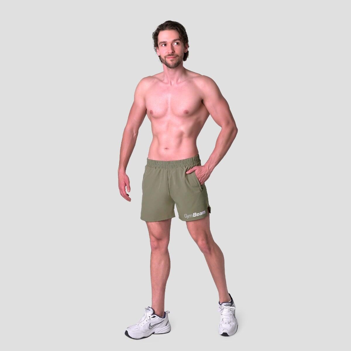 Pantaloncini uomo palestra traspiranti verdi Light Essence 6/7