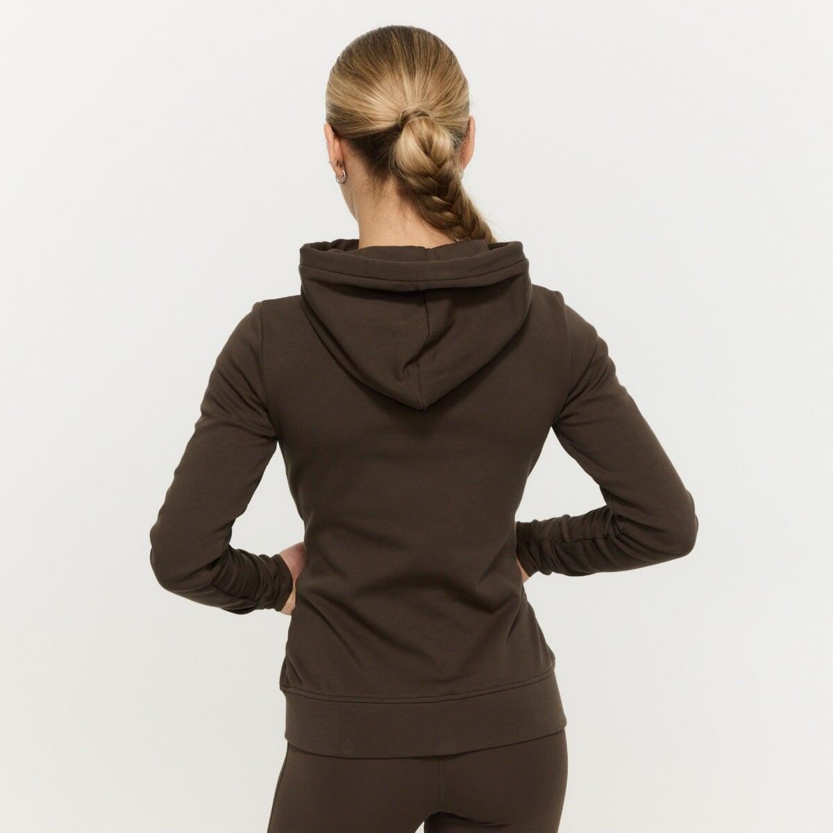 Felpa donna con zip marrone Limitless 4/7