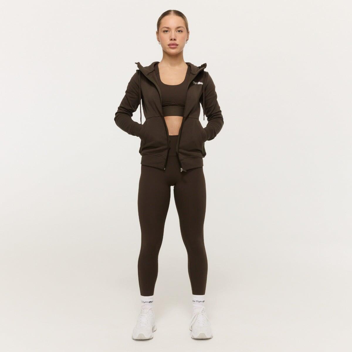 Felpa donna con zip marrone Limitless 6/7