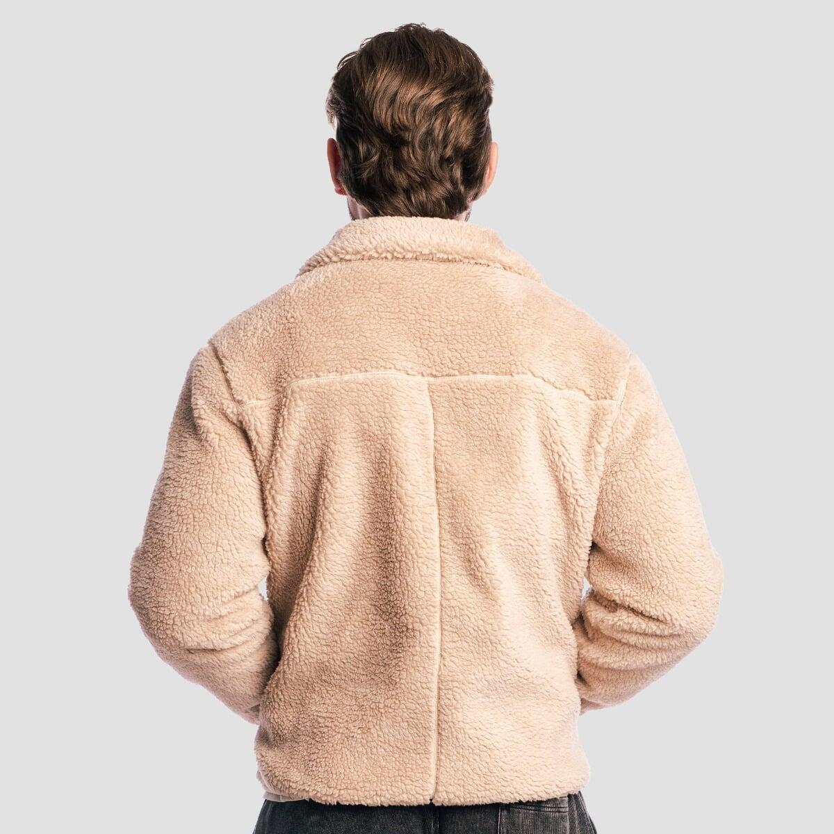 Giacca uomo con zip oversize crema Sherpa 3/7