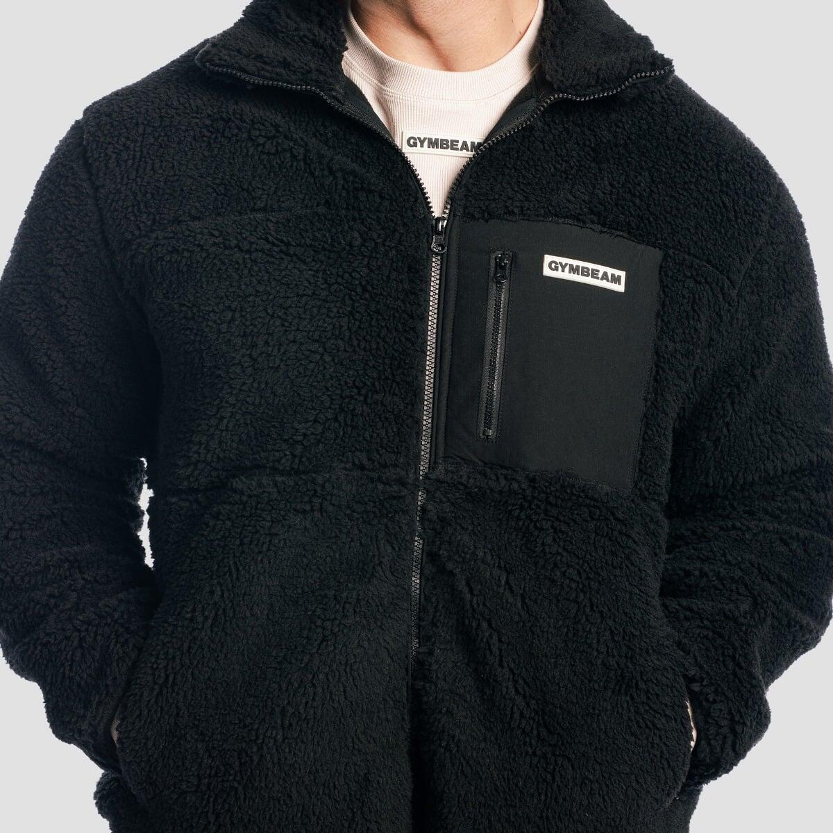 Giacca uomo con zip oversize nera Sherpa 2/7