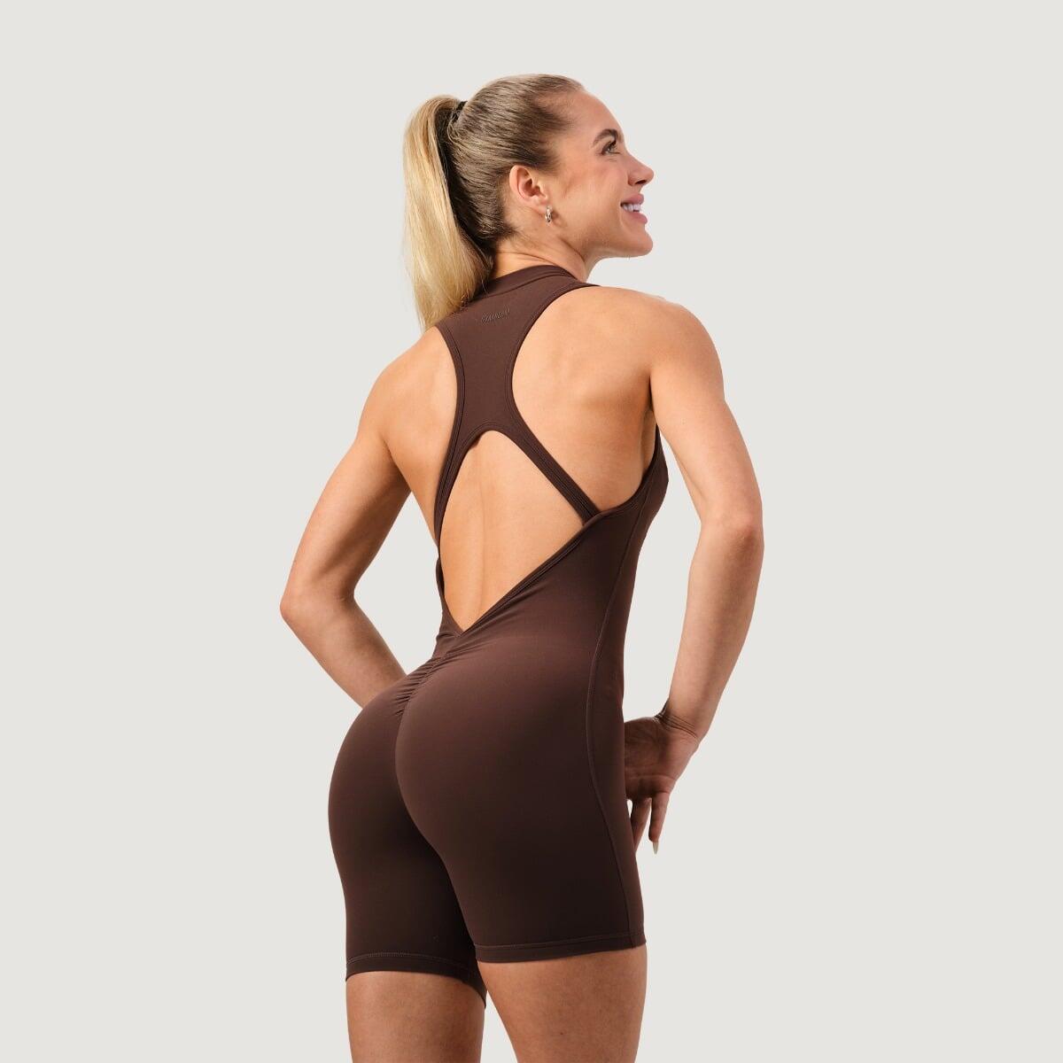 Tuta intera donna fitness con zip moka NEO 4/7