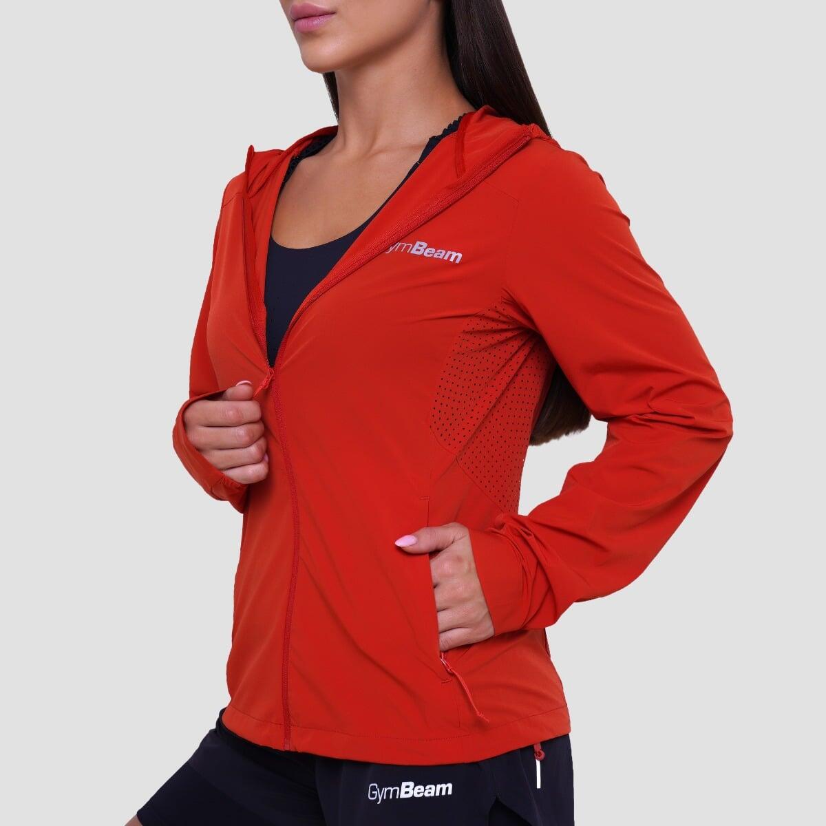 Giacca donna running con cappuccio arancione Pulse 2/7