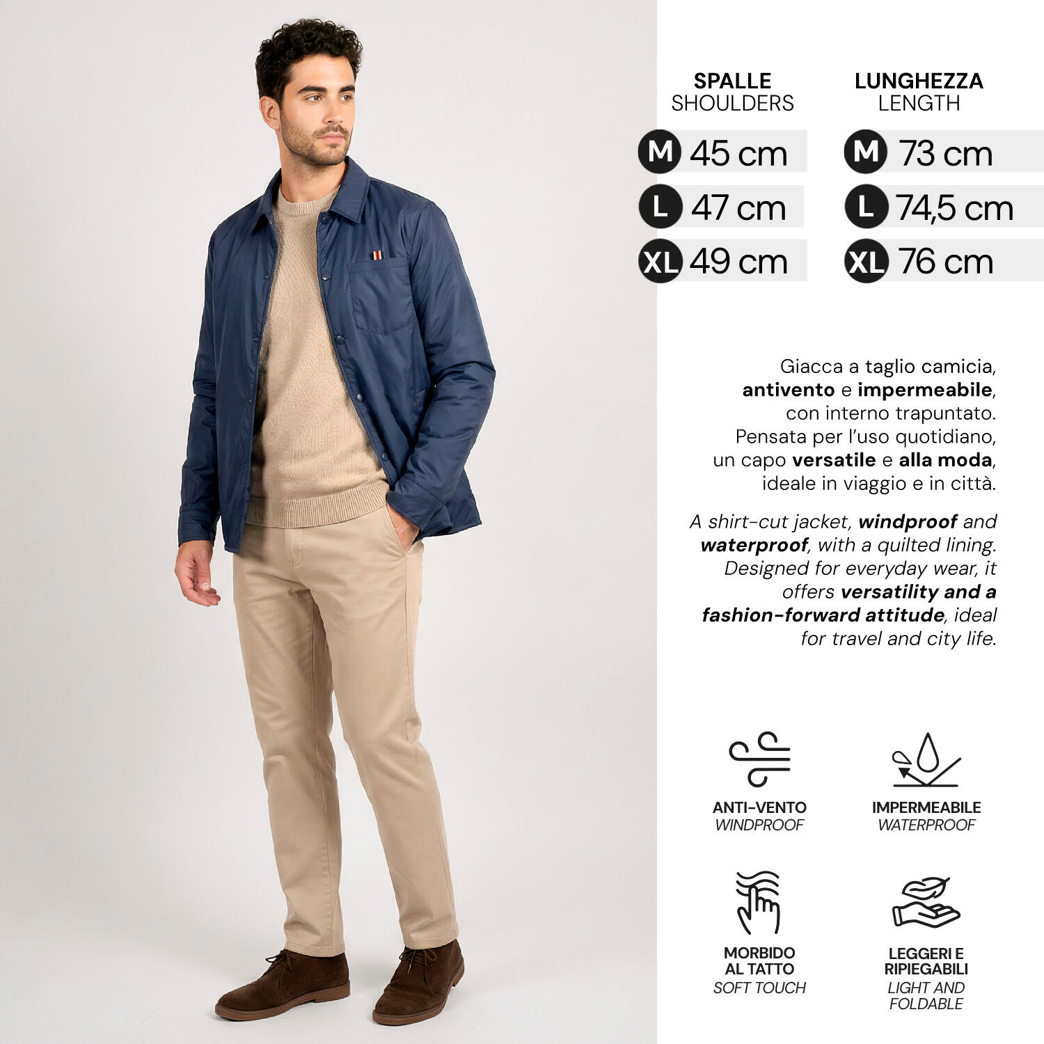 Giacca Overshirt Impermeabile Uomo 3/7