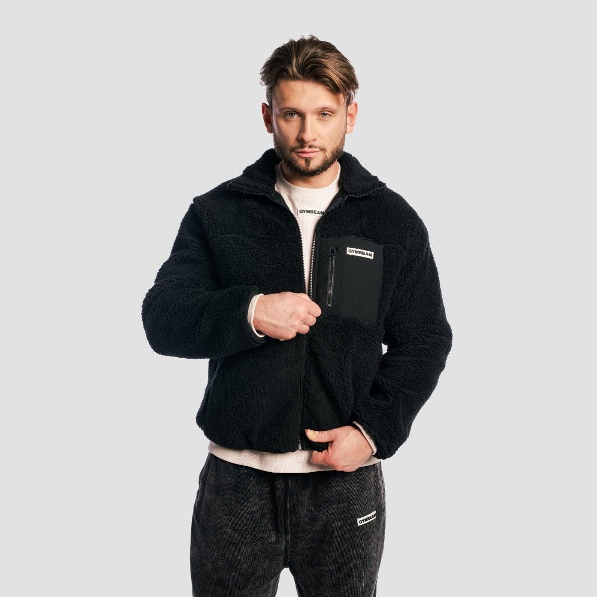 Giacca uomo con zip oversize nera Sherpa 4/7