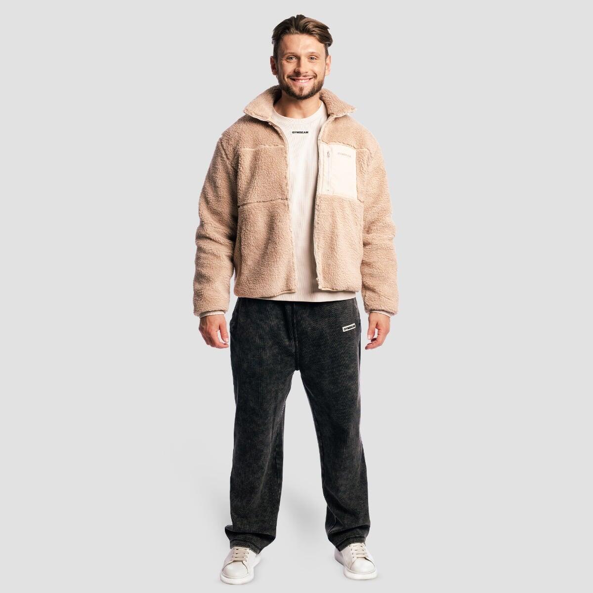 Giacca uomo con zip oversize crema Sherpa 5/7