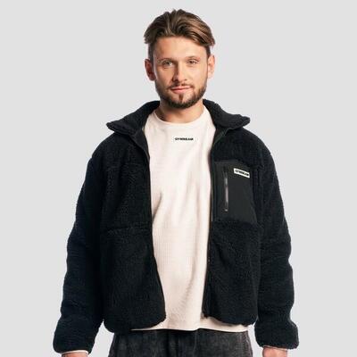 Giacca uomo con zip oversize nera Sherpa