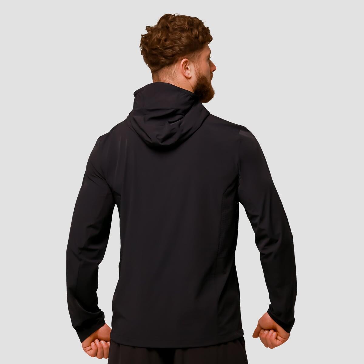 Giacca uomo running con zip nera Pulse 3/7