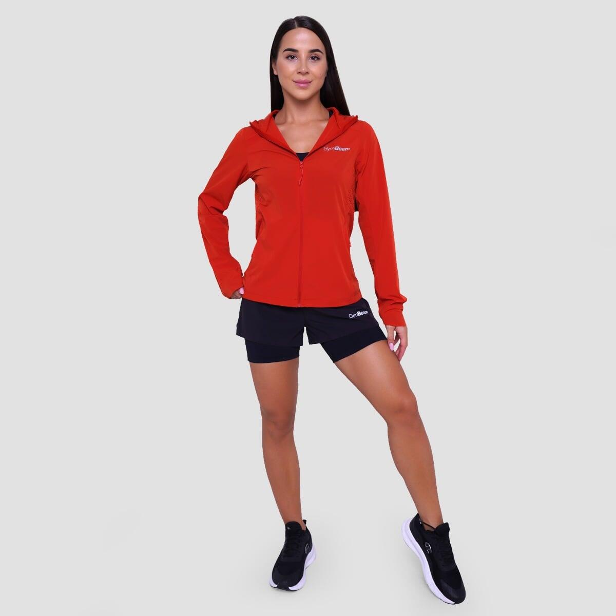 Giacca donna running con cappuccio arancione Pulse 6/7