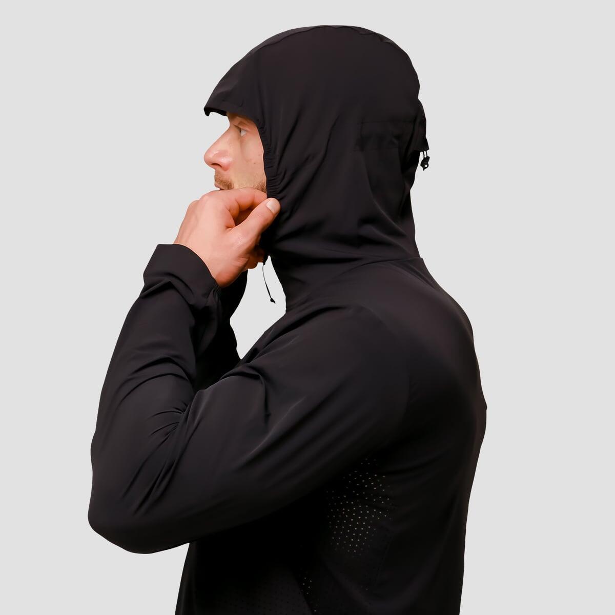 Giacca uomo running con zip nera Pulse 2/7