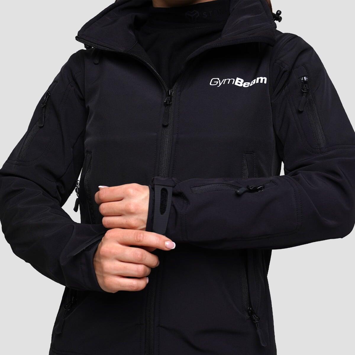 Giacca donna trekking con cappuccio nera Softshell 2/7