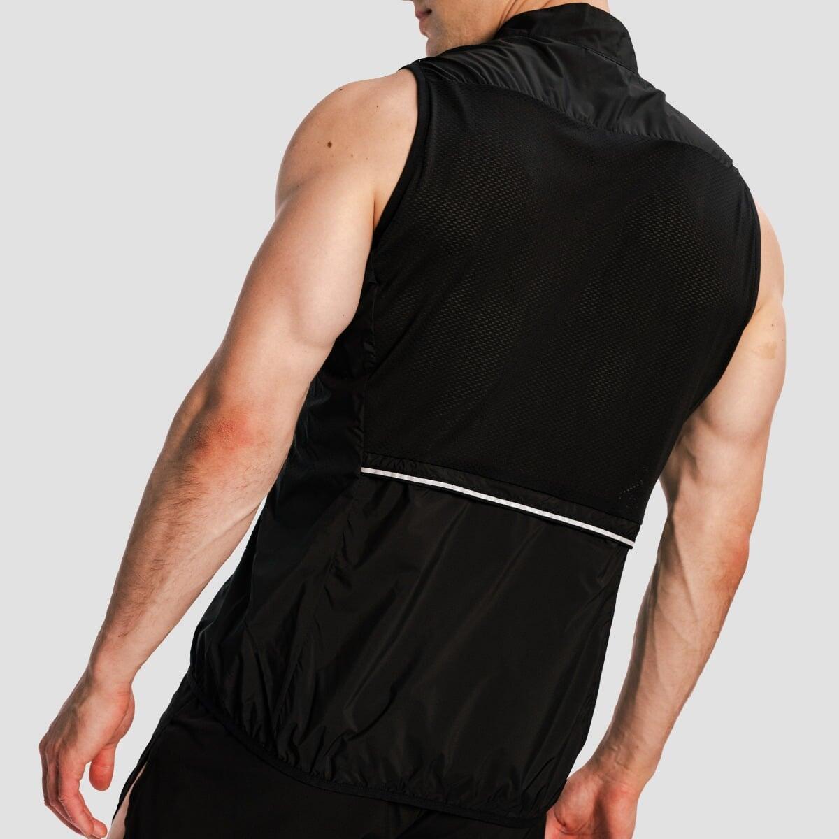 Gilet uomo running con zip nero Pulse X 4/7