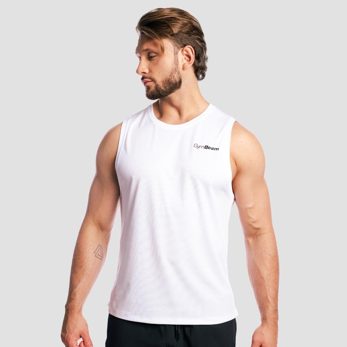 Tank top męski fitness regular biały Base Mesh 3/7