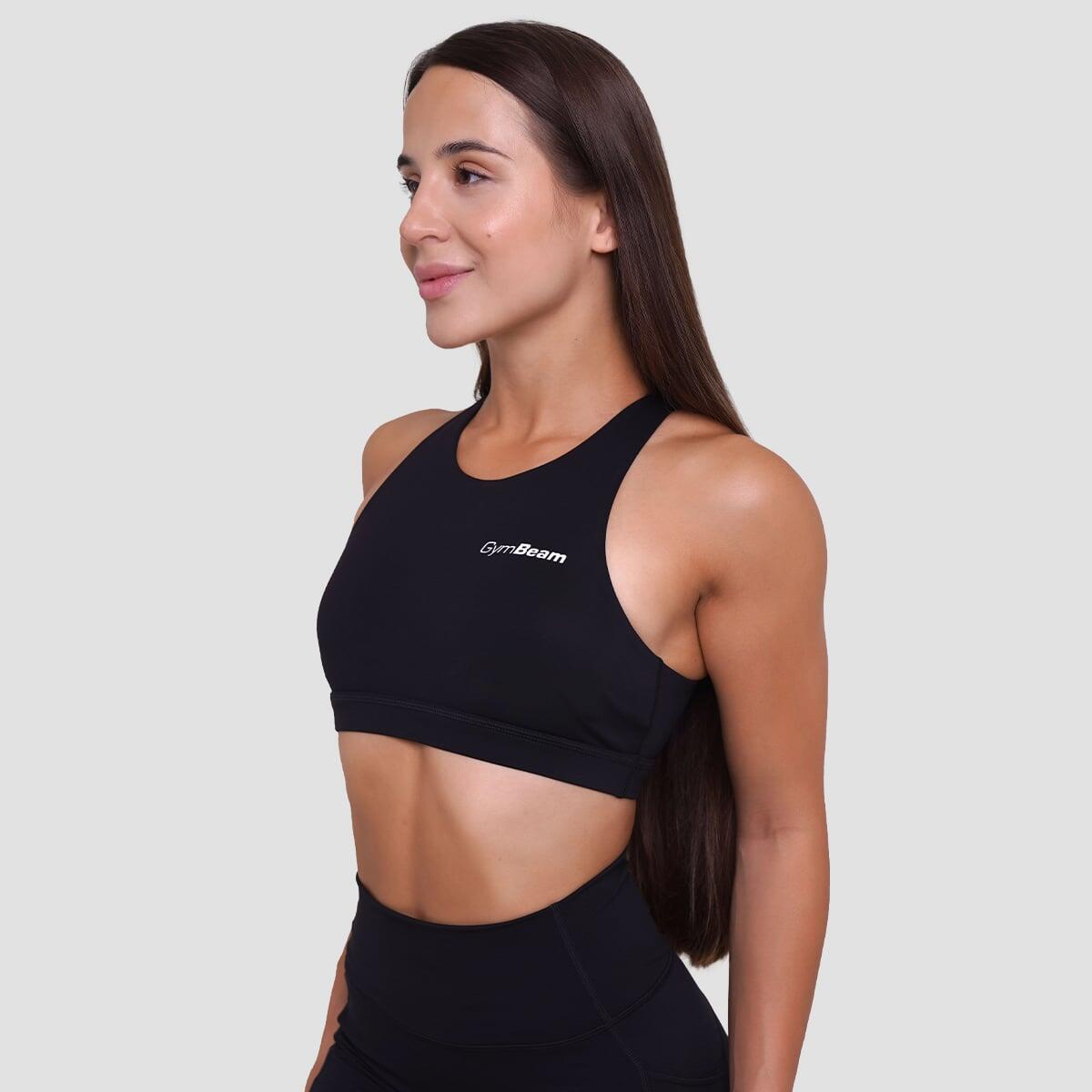 Biustonosz sportowy damski fitness bez zapięcia czarny Ignite 2/6