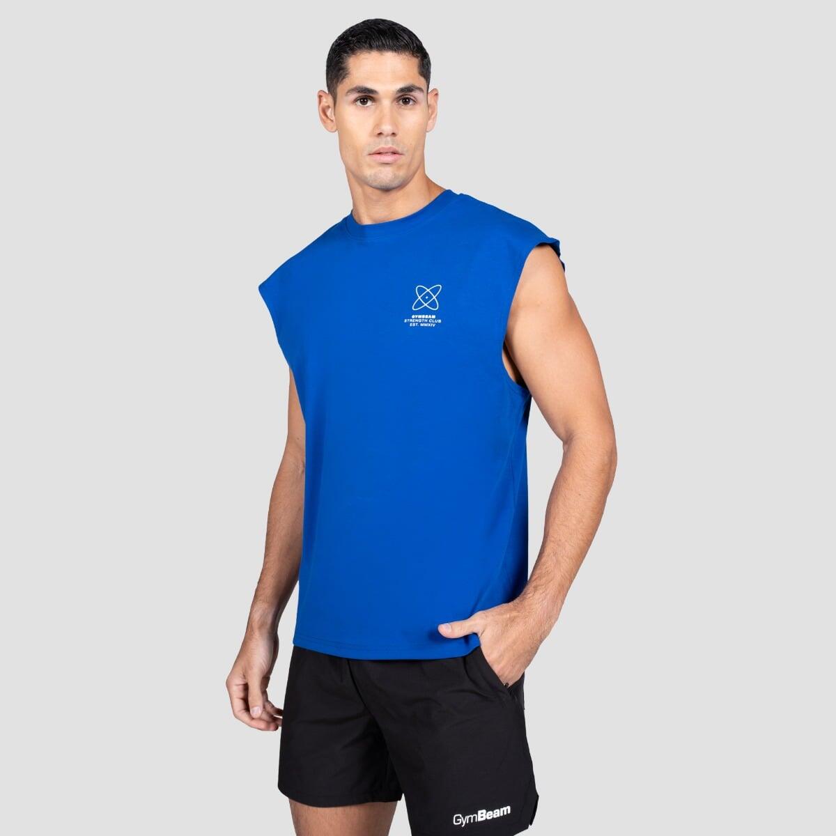 Canotta uomo palestra traspirante blu Discipline 2/7