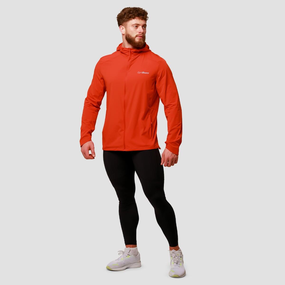 Giacca uomo running con zip arancione Pulse 6/7