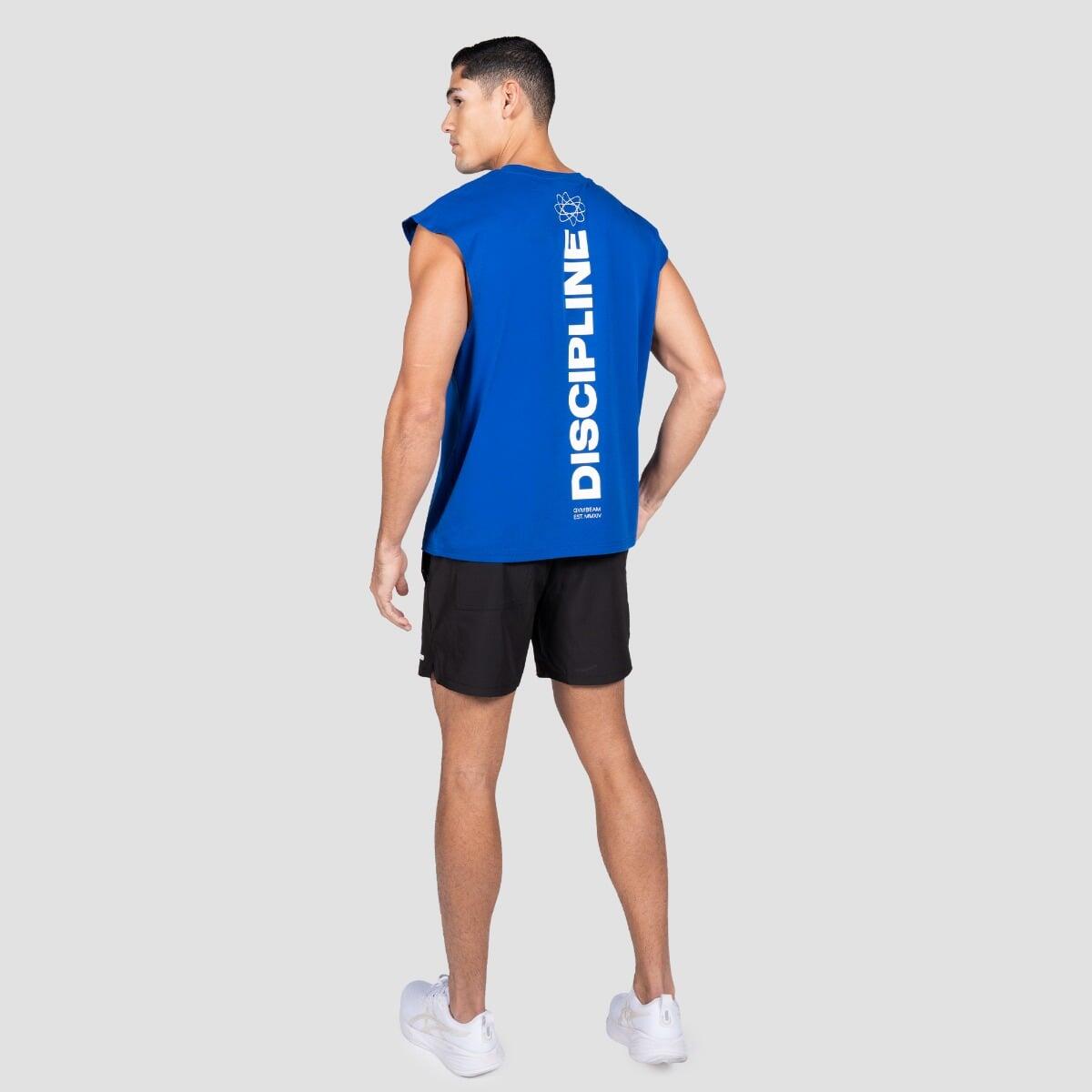 Canotta uomo palestra traspirante blu Discipline 5/7
