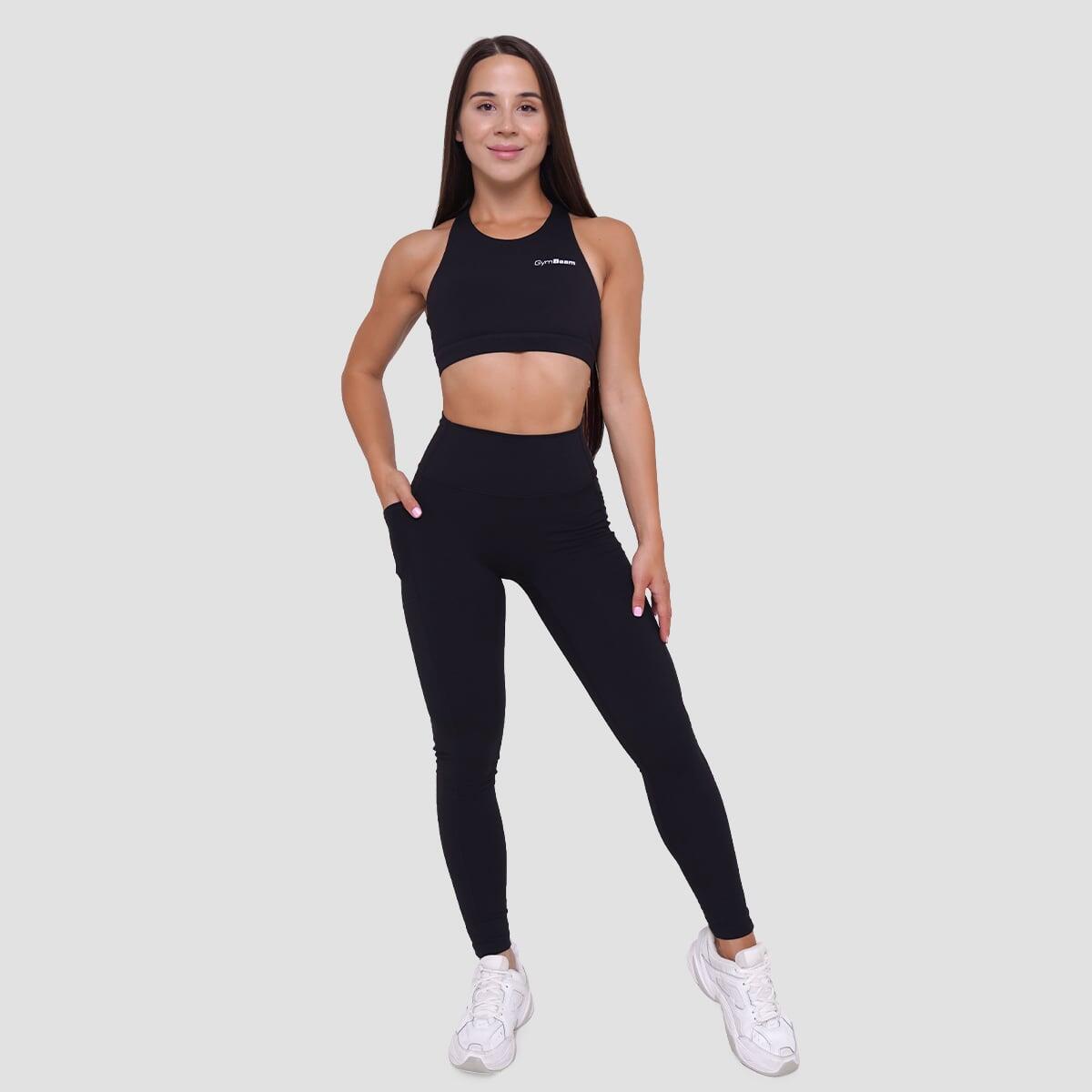 Biustonosz sportowy damski fitness bez zapięcia czarny Ignite 4/6